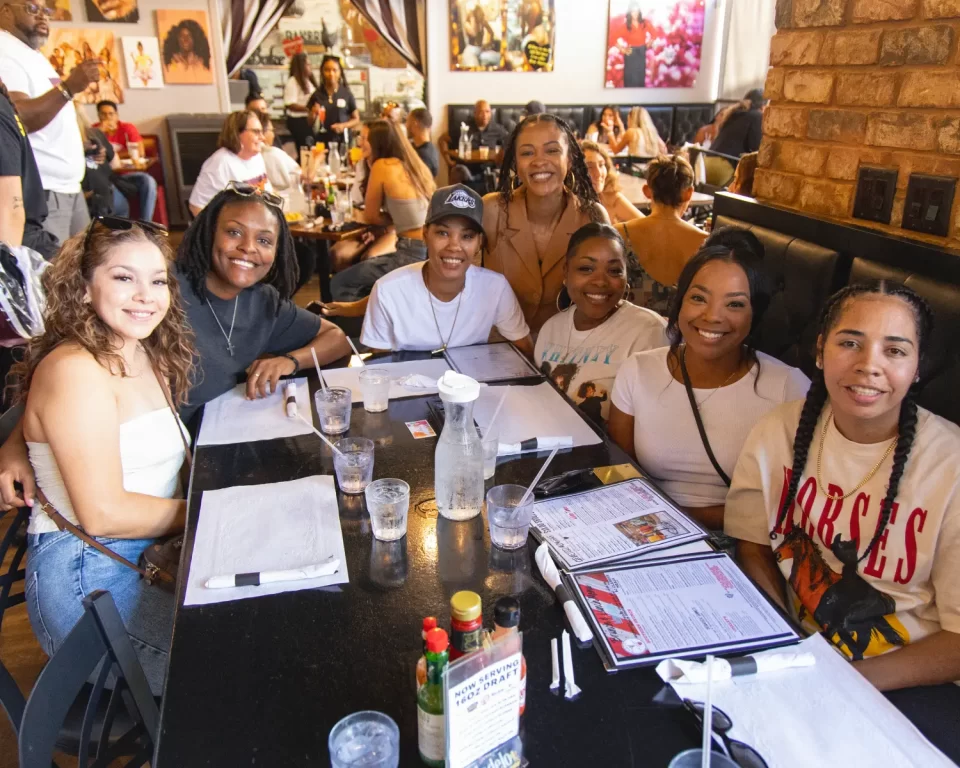 Group of women enjoying food